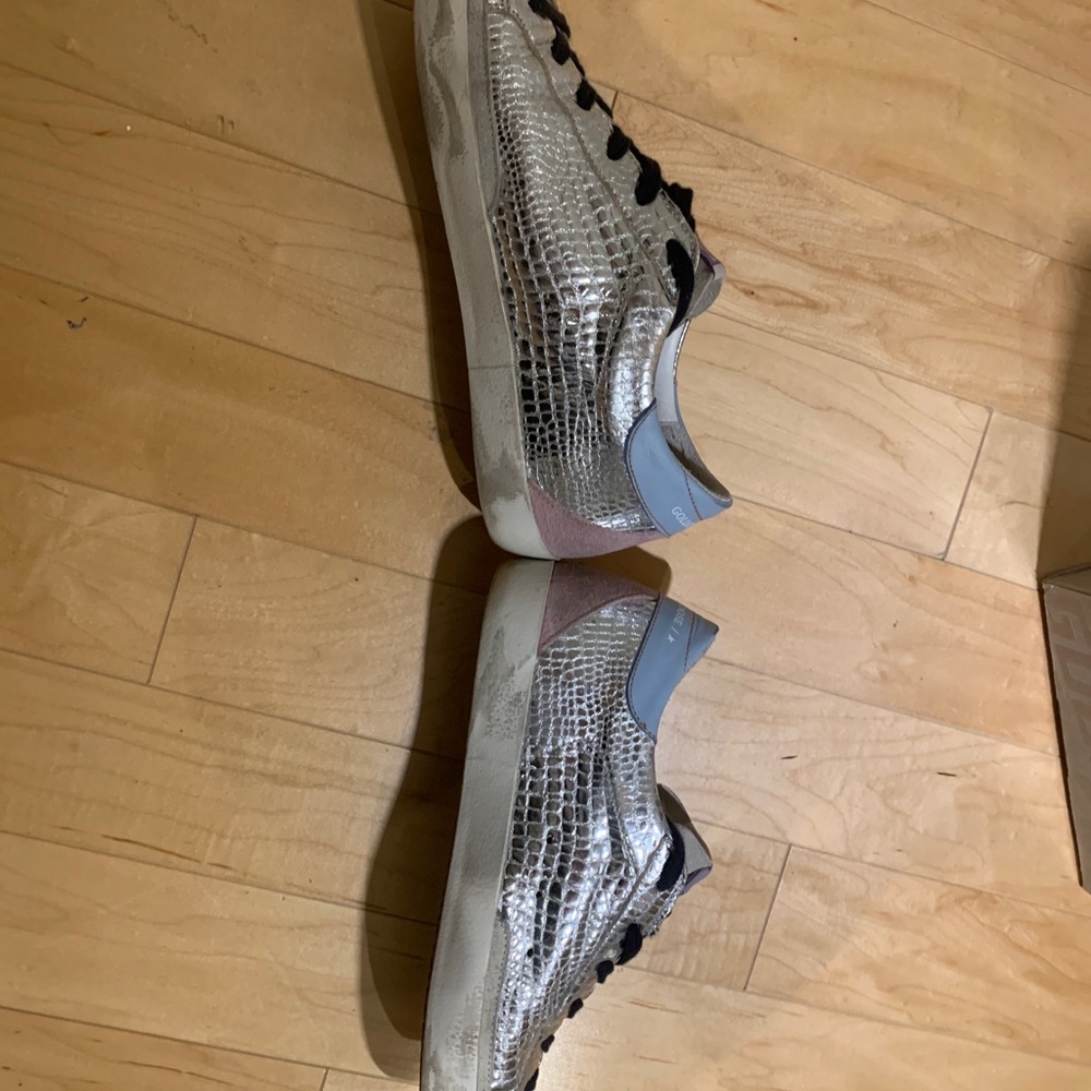 GOLDEN GOOSE SUPERSTAR SILVER LAMINATED COCCO - Picture 8 of 11